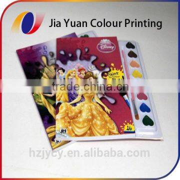 Hardback perfect bound coloring book printing services with water colour brush