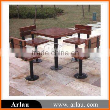 Hot-sale New style small outdoor wood table and seperated chairs