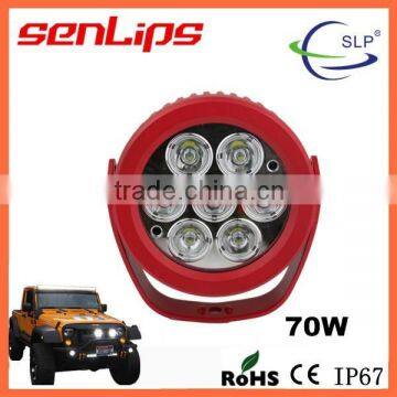 SUPRE BRIGHTNESS 7000LM 70W RED HOUSING FLOOD LED WROK LIGHT FOR PROJECTOR, TRUCK, ATV