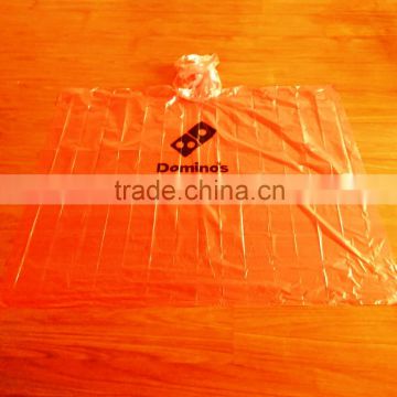 Virgin disposable plastic rain poncho with 0.015mm-0.03mm thickness