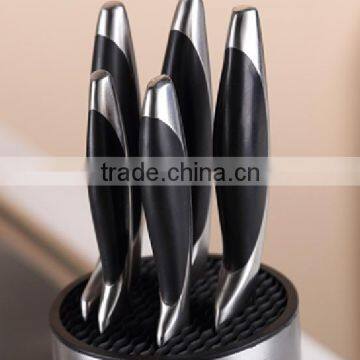 6 Pcs Forged Pom Handle Kitchen Knife Set With S.s Utility Block photo-6