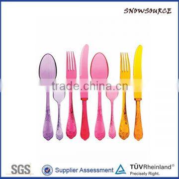 2015New Popular fathional colorful PP cutlery set for children