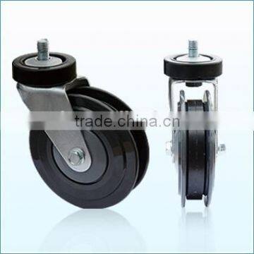 RH-STC5E-02 high quality TPU casters supplier 5'' double elevator wheels for Shopping Cart Bilateral-piece