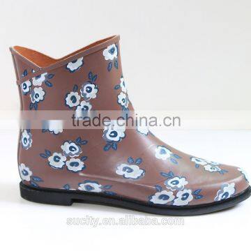 color change magic floral ankle rubber rain boots