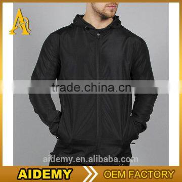 wholesale Anti UV black zipper polyester men jackets sport winter wear