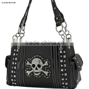 Western rhinestone studded skull purses concealed weapon bling skull handbags