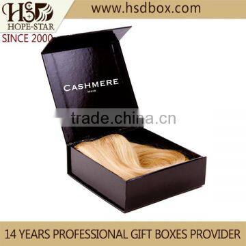 Manufacturer top grade paper magnetic closure hair extension box&Guangzhou hair extension packaging wholesale