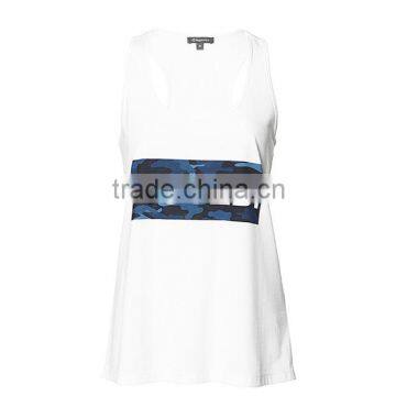 Wholesale Plain White Sleeveless Top 2016 Latest Cotton Tank Top Printing