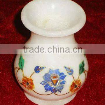 Decorative Marble Inlay Bud Pot