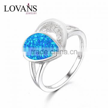 2016 Elegant Heart Shape Design 925 Sterling Silver Opal Ring