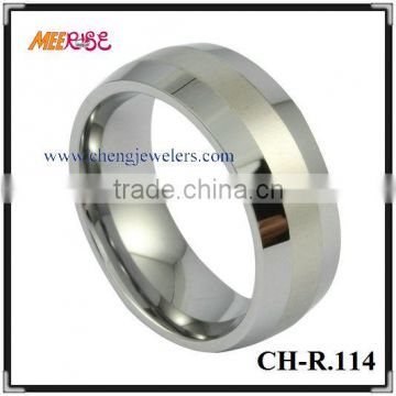 High quality 857 tungsten rings high shine edge and matte center