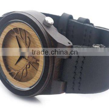 Wholesale Promotional Deer Shape Blackwood Bamboo Wood Watches photo-2