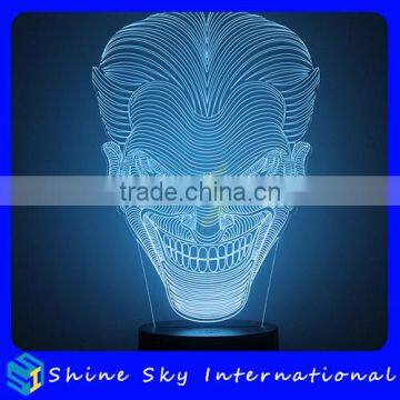 Jack Face Shaped 7 Colors Light Flashing LED Night Light Halloween Decoration Vision 3D Night Light