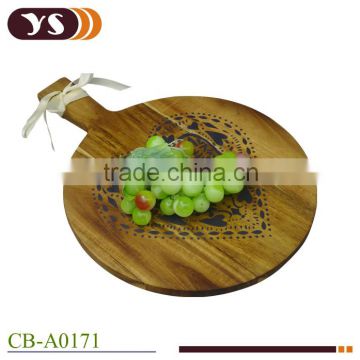 Factory kitchen round wood cutting board with handle