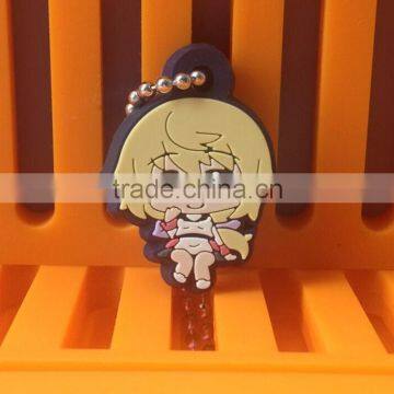 promotion keychain/cheep rubber key chain/cartoon keyring