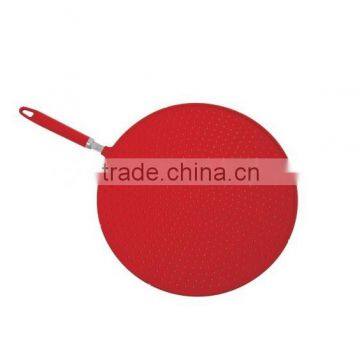 Food Grade Silicone Spill Stopper, splatter guards, 13.5" Silicone Splatter Screen. Color Red