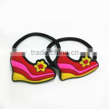 Soft PVC Girls Hair Ties Shoe Shaped Elastic Hair rubber bands