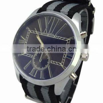 newest alloy case nylon starp stainless steel back mens sport watch