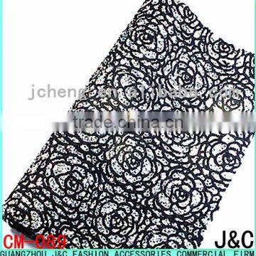 2016 New Black Color Rose Flower Shaped Lace Hot Fix Crystal Rhinestone Mesh photo-2