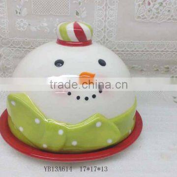 snow man ceramic christmas figurine