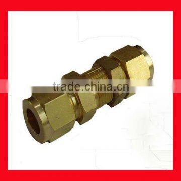 brass bulkhead double ferrules union