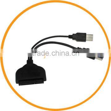 Dailyetech Dual USB 3.0 to SATA 15+7 Pin Data Power Cable Adapter 2.5" HDD Hard Drive photo-5