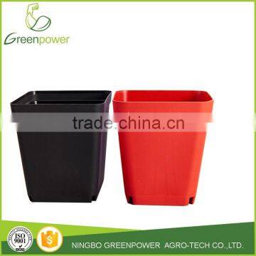 2016 hot sale small square colorful plastic gardening flower pots