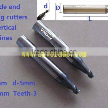 Carbide end milling cutters for vertical machines