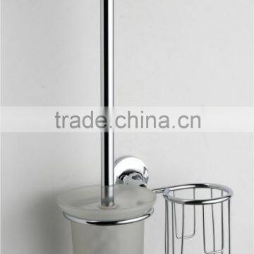 bathroom accessory chrome finishing zinc alloy simply design toilet brush &holder with basket