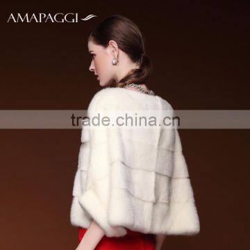 Wholesale White Velvet Mink Short Mink Coat Shawl for Girls photo-2