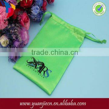 Wholesale high quality green satin bag