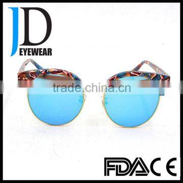 fancy beautiful girls blue light blocked double frame sunglass