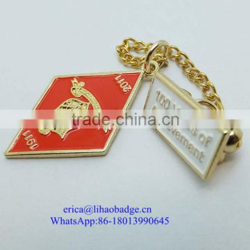 high class custom military badge with chain /wholesale british military badge/military cap badge