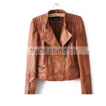 OEM Service New Arrivals Fashion Long Sleeves PU Leather Jackets Women Winter Autumn Jacket