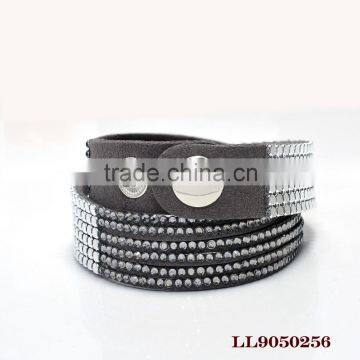 High quality Fashion More Color Adjustable Rhinestone Velvet Bracelet For Lady