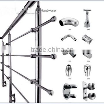 DUAL SOURCE HARDWARE- 2015 hot indoor stainless steel handrail with solid rod