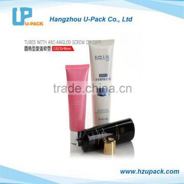cosmetic plastic tubes with arc-angled screw on caps