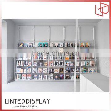 Metal Books Display Shelves Painted White Color For Library/Bookstore photo-2