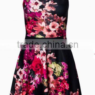 Multicolor Colorful Condole Belt Cross Back Square Neck Dress Summer Dresses for Women photo-4