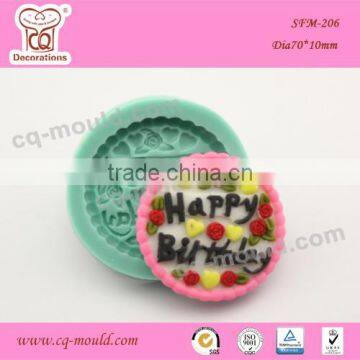 Cake Mold Happy Birthday Decor Silicone Mould Color green