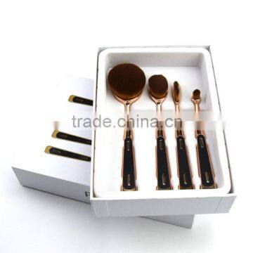 Rose Gold Oval Makeup Brush Nylon Hair Private Label Toothbrush Makeup Brush
