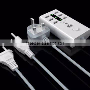 2016 high quality power strip with 6 USB charging ports