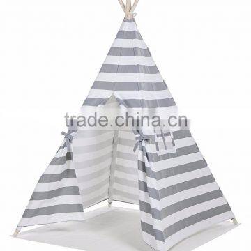 Kids Teepee Portable Play Tent Canvas Playhouse Striping