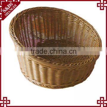 S&D Round pe rattan basket / customized rattan fruity basket wicker bread basket