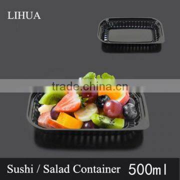 PS Black Base BOPS Clear Lid Plastic Take Out Food Container Box for Sushi,Salad,Fruit,Vegetable,Dessert,Cold Dish Packaging photo-2
