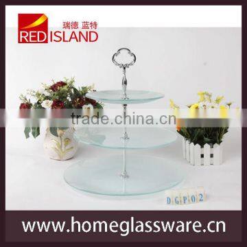 3pcs set of glass fruit plate glass cake tray