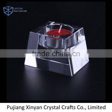 Most popular custom design shaped crystal glass tealight holder manufacturer sale