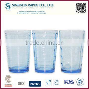 2015 new products cheap water tumbler/blue glass tumbler