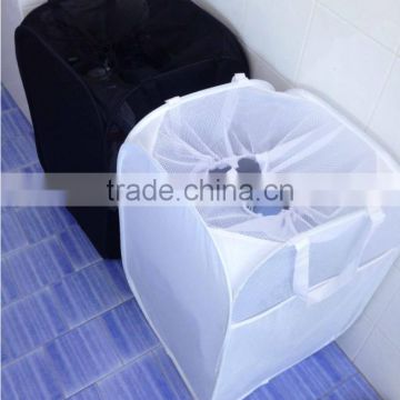 Store More White and Black Reinforced Carry Handled Foldable Pop-Up Mesh Hamper