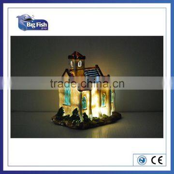 Outdoor Decoration Solar Powered Europe House Shaped Polyresin Garden Light With 1Led Light photo-2
